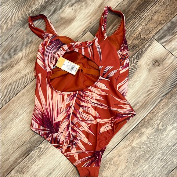 Kona Sol Red and Pink One Piece Swimsuit - Picture 2 of 4